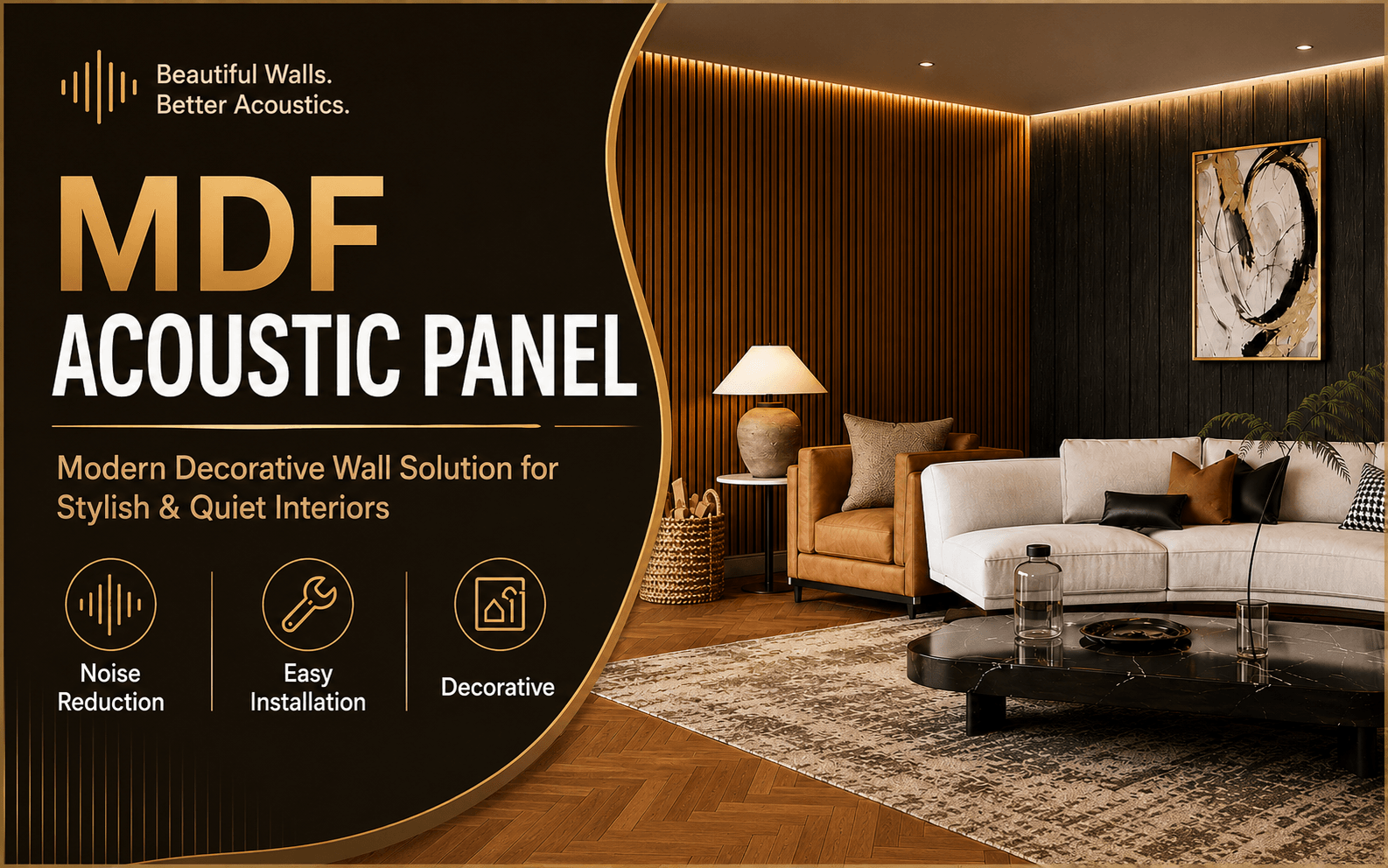Decorative MDF Acoustic Panels for Quieter, More Elegant Spaces