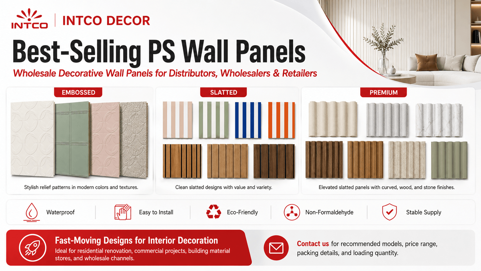 Best-Selling PS Wall Panels for Distributors, Wholesalers, and Retail Channels