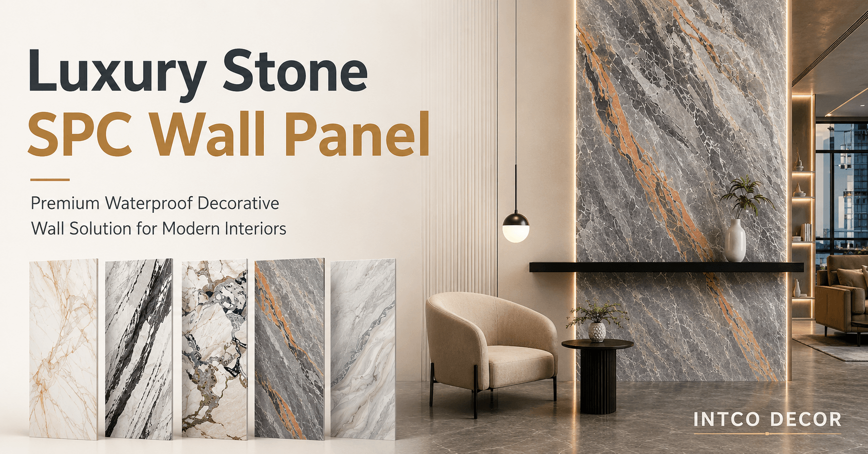 Luxury Stone SPC Wall Panel | Premium Waterproof Decorative Wall Solution