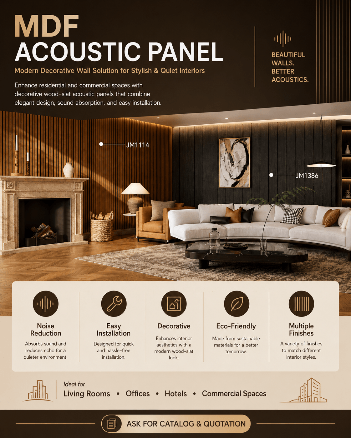 Decorative MDF Acoustic Panels for Quieter, More Elegant Spaces