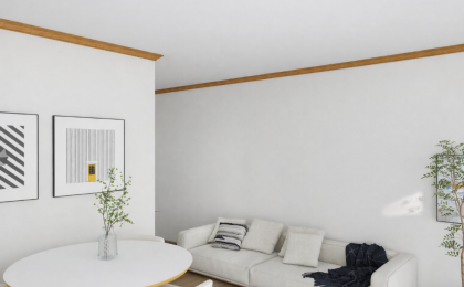 PS Crown Moulding - High-End Woodgrain Trim for Seamless Wall and Ceiling Integration